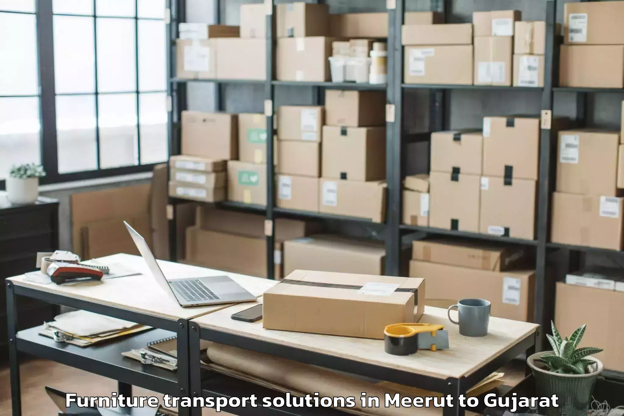 Get Meerut to Bhavnagar Furniture Transport Solutions